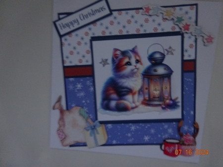 Christmas Calico with Lamp by Marion West