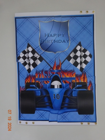 Racing Car Birthday Double Corner Pyramid by Marion West