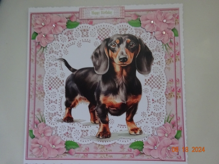 Cute Dachshund Birthday Topper by Marion West
