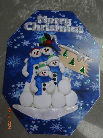 Winter Snowman Octagon Card by Marion West