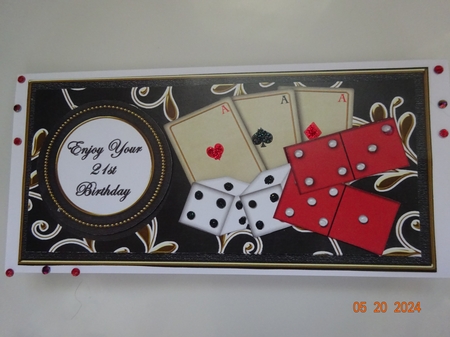 Black Games 21st Birthday Dl Decoupage Topper by Marion West