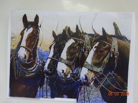 Beautiful Painting of Horses Wavy Side Stacker by Marion West