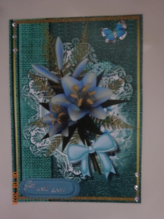 Two Lovely Toppers in Aqua / Burnt Orange by Marion West