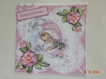 Baby with Camellias & Roses by Marion West
