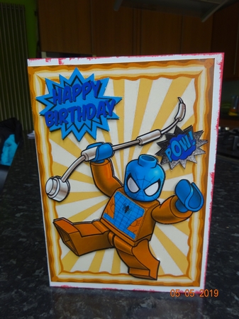 Box spider man in funky gold frame A5 by Marion West