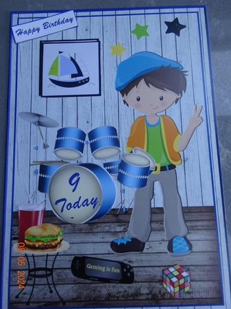 Happy Birthday Boy Decoupage Topper 4 by Marion West