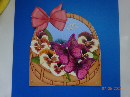 3D Shaped Card  Kit - Pretty Flowers & Butterfly Basket by Marion West