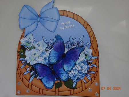 3D Shaped Card  Kit - Pretty Flowers & Butterfly Basket by Marion West