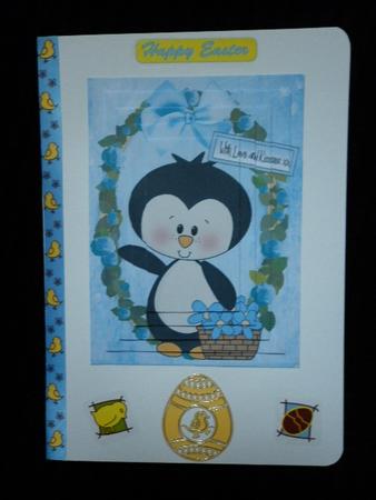 Little Penguin with Basket of Flowers Pyramids by Marion West
