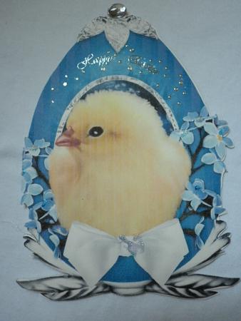 Chick Just Hatched Among the Flowers Easter Egg Cut & Fold by Marion West