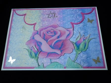 Rose on Lace Decoupage Envelope by Marion West