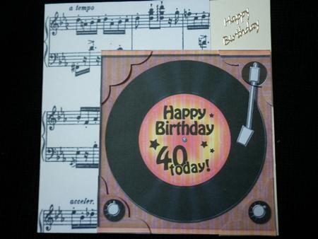 8 x 8 40th Birthday Record Scalloped Corner Topper by Marion West