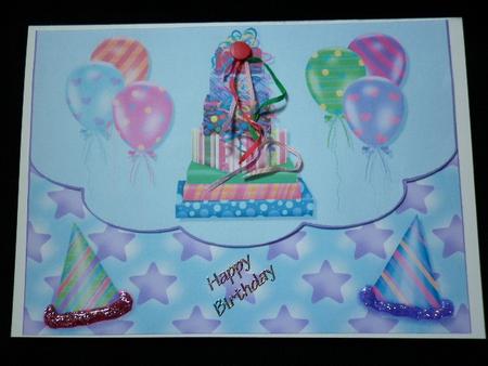 Birthday Presents & Balloons Envelope Card by Marion West