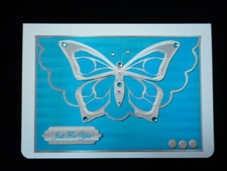 Metalic Aqua Butterfly Envelope by Marion West