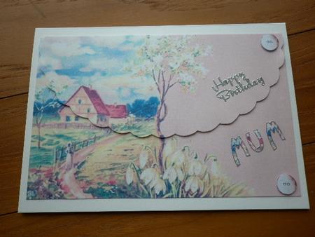 Vintage Scene Mothers Day Envelope Card Front by Marion West