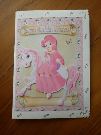 Pretty Princess with Her Pony & Pink Roses, A4 by Marion West