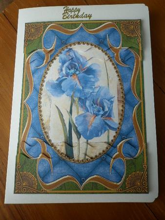 Blue Iris Fancy Bracket 7x5in Wavy Top Bottom Stacker by Marion West