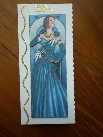 Art Deco Lady Rose (blue) Large Dl by Marion West