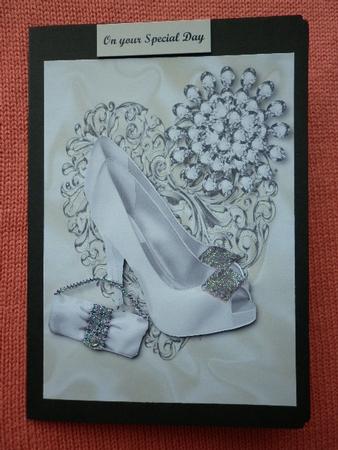 White Diamond Shoe with Diamond Flower A4 by Marion West