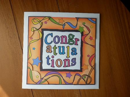 8 x 8 Congratulations Scalloped Corner Topper by Marion West