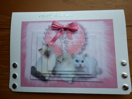 Fluffie Kitties on a Lace Heart, Pyramids by Marion West