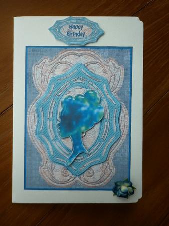 Precious Gem Aqua Cameo in Crystal Frame by Marion West