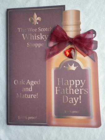 Fathers Day Whisky Bottle Shaped Card by Marion West