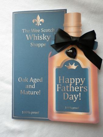 Fathers Day Whisky Bottle Shaped Card by Marion West