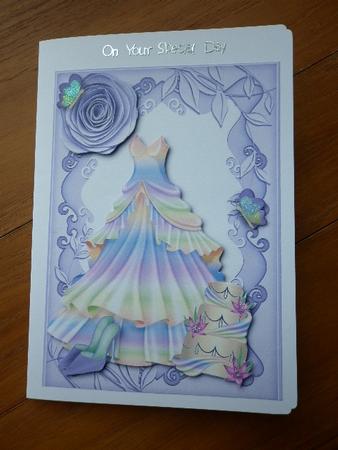 Pretty Rainbow Dress and Butterflies A4 by Marion West