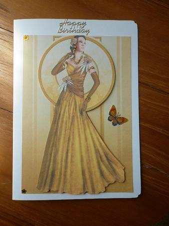 Art Deco Lady Rose (gold) A4 by Marion West