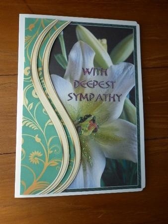 Deepest Sympathy Lily with Wavy Edge Decoupage by Marion West