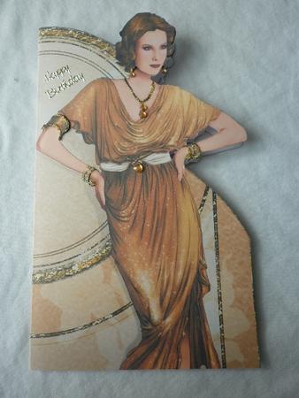 Art Deco Lady Elise (retro) Shaped Card by Marion West