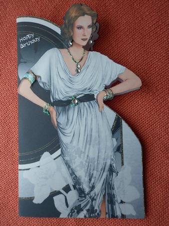Art Deco Lady Elise (white) Shaped Card by Marion West