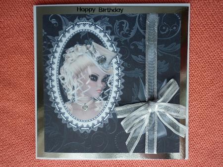 Strike a Pose Black & Grey 8x8 Card by Marion West