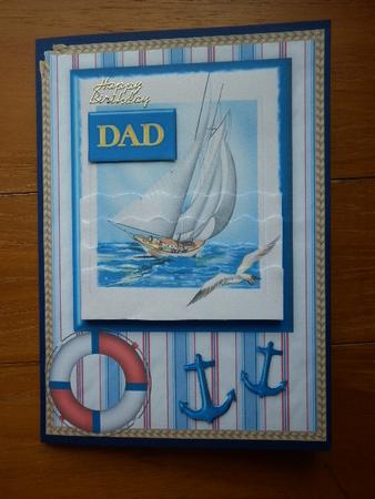Vintage Sail Boat Fathers Day Wavy Bottom Stacker by Marion West