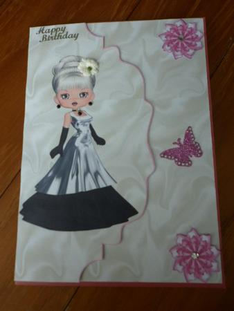Little Lady on Satin Scalloped Envelope by Marion West