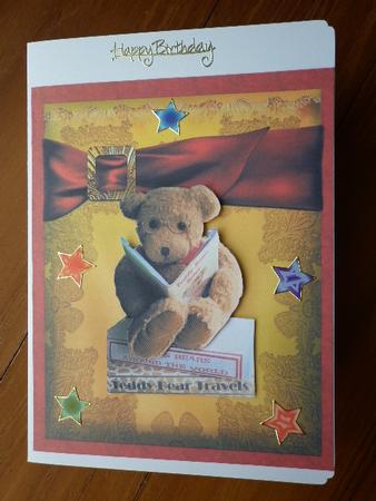 Book at Bedtime Bear Birthday Card Ages 1 to 5 by Marion West