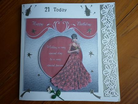 6x6 Card Front with Lady and Sentiment by Marion West