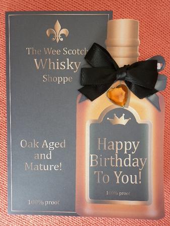 Birthday Whisky Bottle Shaped Card by Marion West