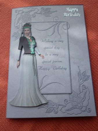 A5 Card with Lady and Sentiment by Marion West