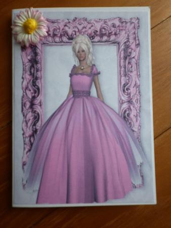 Pretty Lady in Gown in Ornate Frame A4 by Marion West
