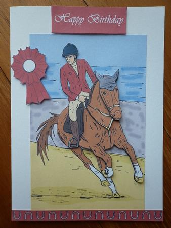 Show Jumping (red)-decoupage by Marion West