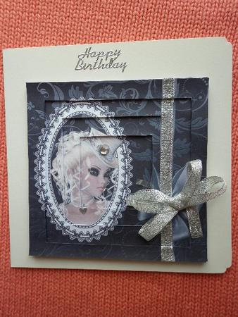 Strike a Pose Black & Grey Inverted Pyramid Card by Marion West