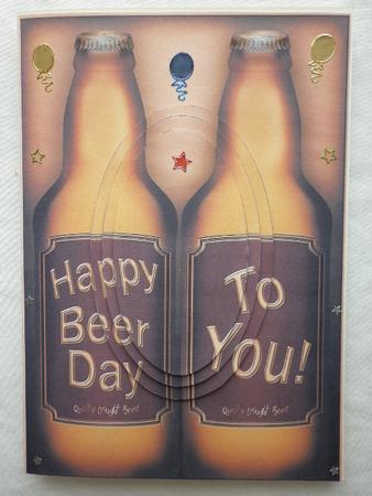 A5 Birthday Beer Gift Set Oval Pyramage Topper by Marion West