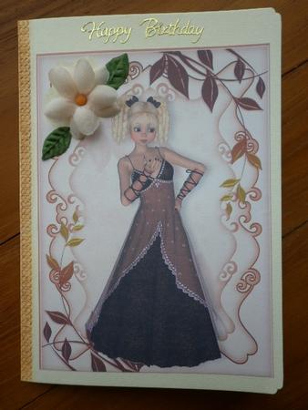 Cute Little Lady with Ringlets, in Floral Frame A4 by Marion West