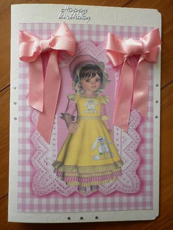 Little Lady All Dressed Up with Pink Bows A4 by Marion West