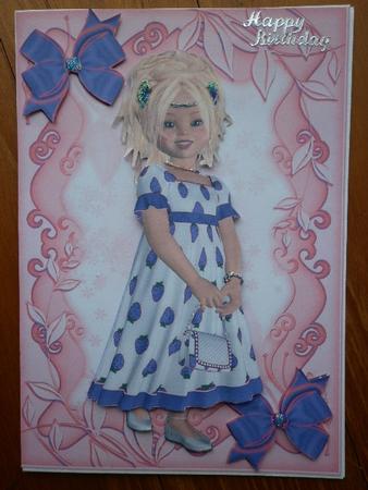 Strawberry Girl with Butterflies in Purple by Marion West
