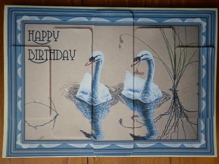 Swans Reflected - Panel Card by Marion West