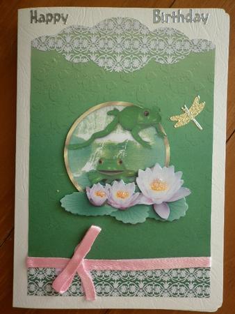 Green Frog Scallop Top Birthday by Marion West