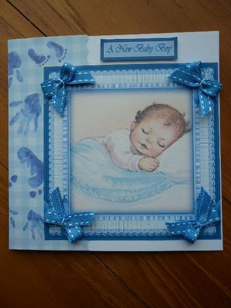 Vintage Baby Boy with Broderie Anglaise Frame by Marion West